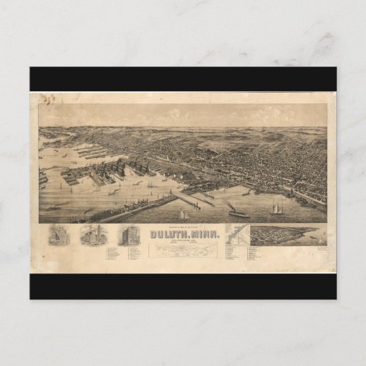 Perspektive Karte von Duluth Minnesota (1893) (Vorderseite)