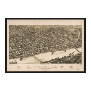 Perspektive Karte von Little Rock, Arkansas (1887) Leinwanddruck
