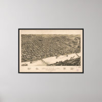 Perspektive Karte von Little Rock, Arkansas (1887)