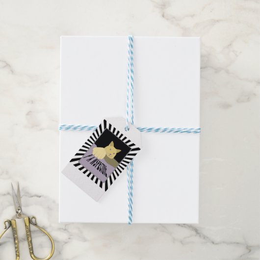 Perspektive Katzenkunst Geschenkanhänger (Mit Garn)