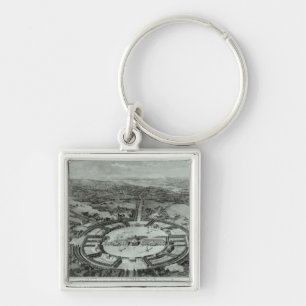 Perspektiven-Ansicht der Stadt von Chaux, C. 1804 Schlüsselanhänger