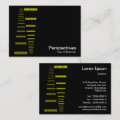 Perspektiven - Gelb und Weiß in Schwarz Visitenkarte (Vorne/Hinten)