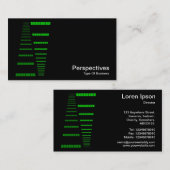 Perspektiven - Grün und Weiß auf Schwarz Visitenkarte (Vorne/Hinten)