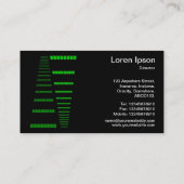 Perspektiven - Grün und Weiß auf Schwarz Visitenkarte (Rückseite)