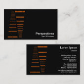 Perspektiven - Orange und Weiß auf Schwarz Visitenkarte (Vorne/Hinten)