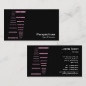 Perspektiven - Rosa und Weiß auf Schwarz Visitenkarte (Vorne/Hinten)