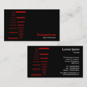 Perspektiven - Rot und Weiß auf Schwarz Visitenkarte (Vorne/Hinten)