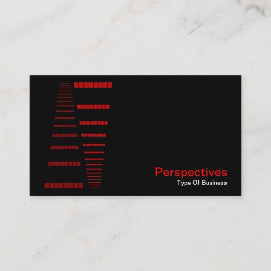 Perspektiven - Rot und Weiß auf Schwarz Visitenkarte (Vorderseite)