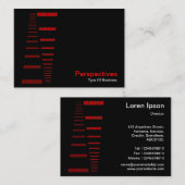 Perspektiven - Rot und Weiß auf Schwarz Visitenkarte (Vorne/Hinten)