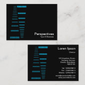 Perspektiven - Sky Blue und White auf Black Visitenkarte (Vorne/Hinten)