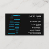 Perspektiven - Sky Blue und White auf Black Visitenkarte (Rückseite)