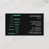 Perspektiven - Türkis und Weiß auf Schwarz Visitenkarte (Rückseite)