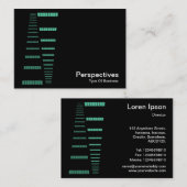 Perspektiven - Türkis und Weiß auf Schwarz Visitenkarte (Vorne/Hinten)