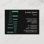 Perspektiven - Türkis und Weiß auf Schwarz Visitenkarte (Rückseite)