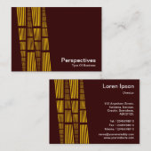 Perspektiven v2 - Bernstein und Weiß auf Dunkelbra Visitenkarte (Vorne/Hinten)