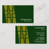 Perspektiven v2 - Bernstein und Weiß auf dunkelgrü Visitenkarte (Vorne/Hinten)