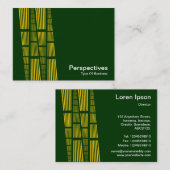 Perspektiven v2 - Bernstein und Weiß auf dunkelgrü Visitenkarte (Vorne/Hinten)
