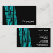 Perspektiven v2 - Cyan und White auf schwarz Visitenkarte (Vorne/Hinten)