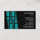 Perspektiven v2 - Cyan und White auf schwarz Visitenkarte (Rückseite)