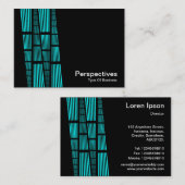 Perspektiven v2 - Cyan und White auf schwarz Visitenkarte (Vorne/Hinten)