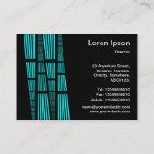 Perspektiven v2 - Cyan und White auf schwarz Visitenkarte (Rückseite)