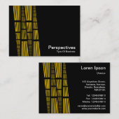 Perspektiven v2 - Gelb und Weiß auf Schwarz Visitenkarte (Vorne/Hinten)