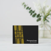Perspektiven v2 - Gelb und Weiß auf Schwarz Visitenkarte (Stehend Vorderseite)