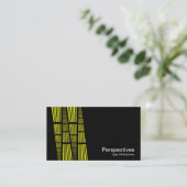 Perspektiven v2 - Gelb und Weiß in Schwarz Visitenkarte (Stehend Vorderseite)