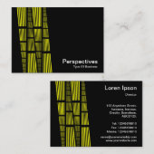 Perspektiven v2 - Gelb und Weiß in Schwarz Visitenkarte (Vorne/Hinten)