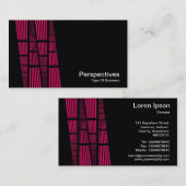 Perspektiven v2 - Neonrot und Weiß auf Schwarz Visitenkarte (Vorne/Hinten)