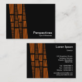 Perspektiven v2 - Orange und Weiß auf Schwarz Visitenkarte (Vorne/Hinten)