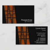Perspektiven v2 - Orange und Weiß auf Schwarz Visitenkarte (Vorne/Hinten)