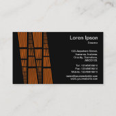 Perspektiven v2 - Orange und Weiß auf Schwarz Visitenkarte (Rückseite)