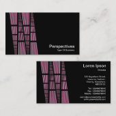 Perspektiven v2 - Rosa und Weiß in Schwarz Visitenkarte (Vorne/Hinten)