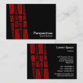 Perspektiven v2 - Rot und Weiß auf Schwarz Visitenkarte (Vorne/Hinten)