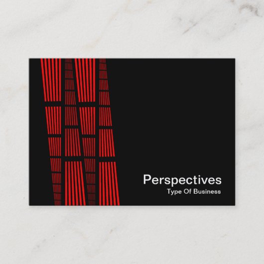 Perspektiven v2 - Rot und Weiß auf Schwarz Visitenkarte (Vorderseite)