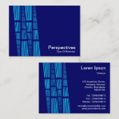 Perspektiven v2 - Sky Blue and White on Deep Navy Visitenkarte (Vorne/Hinten)