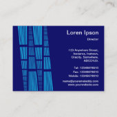 Perspektiven v2 - Sky Blue and White on Deep Navy Visitenkarte (Rückseite)