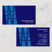 Perspektiven v2 - Sky Blue and White on Deep Navy Visitenkarte (Vorne/Hinten)