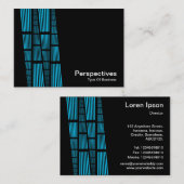 Perspektiven v2 - Sky Blue und White auf Black Visitenkarte (Vorne/Hinten)