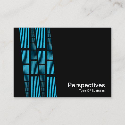 Perspektiven v2 - Sky Blue und White auf Black Visitenkarte (Vorderseite)