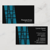 Perspektiven v2 - Sky Blue und White auf Black Visitenkarte (Vorne/Hinten)
