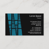 Perspektiven v2 - Sky Blue und White auf Black Visitenkarte (Rückseite)