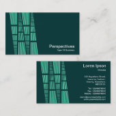 Perspektiven v2 - Türkis und Weiß auf Dunkel Aquam Visitenkarte (Vorne/Hinten)