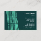 Perspektiven v2 - Türkis und Weiß auf Dunkel Aquam Visitenkarte (Rückseite)