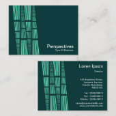 Perspektiven v2 - Türkis und Weiß auf Dunkel Aquam Visitenkarte (Vorne/Hinten)