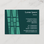 Perspektiven v2 - Türkis und Weiß auf Dunkel Aquam Visitenkarte (Rückseite)