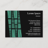 Perspektiven v2 - Türkis und Weiß in Schwarz Visitenkarte (Rückseite)