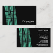 Perspektiven v2 - Türkis und Weiß in Schwarz Visitenkarte (Vorne/Hinten)