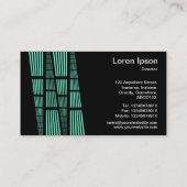 Perspektiven v2 - Türkis und Weiß in Schwarz Visitenkarte (Rückseite)